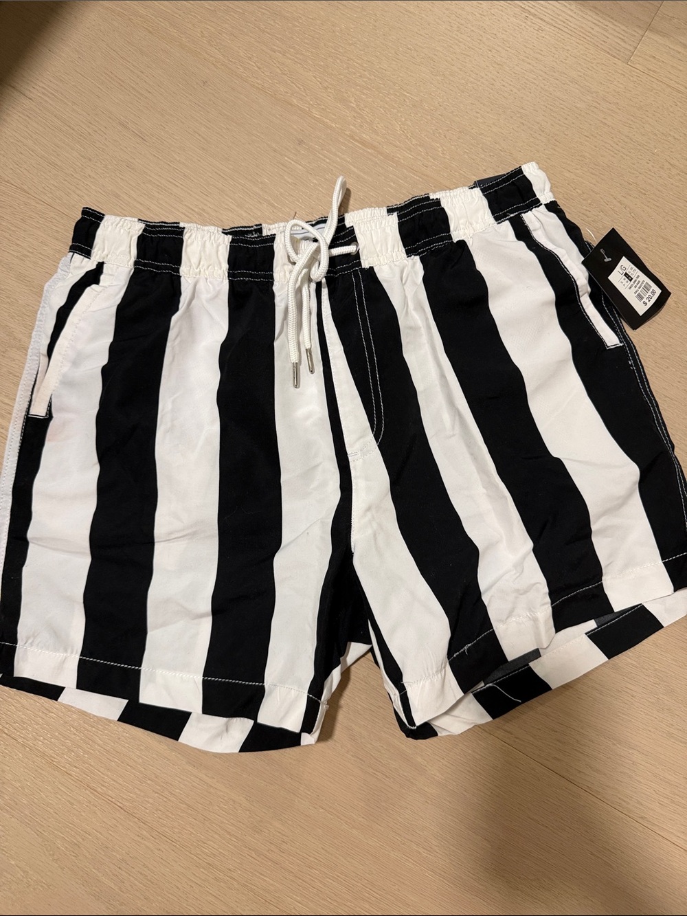 Forever 21 Black and White Striped Athletic Shorts